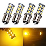 EverBright 1157 Led Bulb Amber, BAY15D 1034 2057 2357 7528 Bulb for RV Camper SUV MPV Car Led Tail Lights Side Marker Light, 18SMD 5050Chips DC-12V, Yellow (Pack of 4)