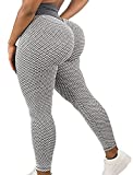 SEASUM Scrunch Butt Workout Leggings Women's High Waisted Booty Lifting Yoga Pants Textured Tummy Control Legging XL