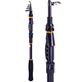 Sougayilang Graphite Carbon Fiber Portable Spinning Telescopic Fishing Rod for Boat Saltwater and Freshwater,1.8M/5.91Ft