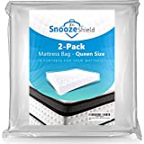 2 pack Plastic Storage Bags for Mattresses | Thick Plastic Mattress Cover is Waterproof & Tear Proof | Protect Other Furniture or Household Items | Thick n Grip Technology makes Carrying Easy