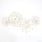 Fetco Mambas White Floral Chain Metal Wall Art, white & off-white