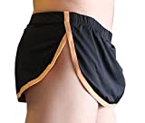 JnZeBly Men Funny Sexy Split Skirt Arpon Design Thong G-Strings Panties Black L