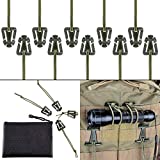 Pack of 10 Tactical Gear Clip Molle Web Dominators for Outdoor Hydration Tube Backpack Straps Management with Zippered Pouch by BOOSTEADY Army Green
