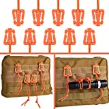 IronSeals 10 Pack Tactical Gear Clip Molle Web Dominators for Outdoor Hydration Tube Backpack Straps Management