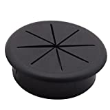 1PCS 2Inch (50mm) Desk Cord Grommets Wire Cable Hole Cover for Office PC Desk Cable Cord Cover Black (Black- 1pcs)