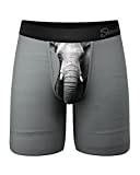 Shinesty Long Leg Underwear for Men, Ball Hammock® Mens Boxer Briefs w/ Fly | Soft, Breathable, Moisture Wicking (1 Pack, Large, Elephant)