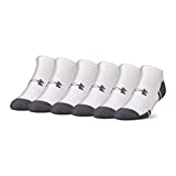 Under Armour Adult Resistor 3.0 No Show Socks, Multipairs , White/Graphite (6-Pairs) , Large