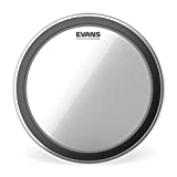 Evans EMAD2 Clear Bass Drum Head, 22” – Externally Mounted Adjustable Damping System Allows Player to Adjust Attack and Focus – 2 Foam Damping Rings for Sound Options - Versatile for All Music Genres