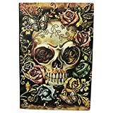 ZYWJUGE Embossed Leather Travel Journals Vintage Handcraft Embossed Skull Antique Diary Notebook (A5, Multicolored)