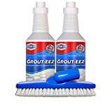 Clean-eez Grout Cleaner for Tile Floors with Free Stand-Up Grout Brush! Heavy Duty Formula Made from Organic Salt. Biodegradable & Easy To Use. Returns Grout to Original Color. Easy To COntrol Flip Top Cap. 32 oz.