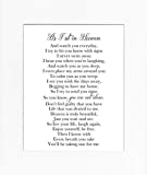 8x10 UNFRAMED PRINT As I Sit in Heaven Poem/Print Sign/Memorial Remembrance In Loving Memory Wall Décor Cursive White