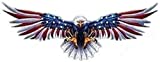 MFX Design Flying Eagle with Us Flag On Wings Helmet Sticker Decal Bumper Sticker Decal Open Wings Vinyl - Made in USA 3.5 in. x 1.5 in.