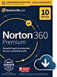 Norton 360 Premium 2023, Antivirus software for 10 Devices with Auto Renewal - Includes VPN, PC Cloud Backup & Dark Web Monitoring [Download]