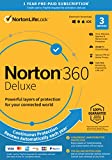 Norton 360 Deluxe 2023, Antivirus software for 3 Devices with Auto Renewal - Includes VPN, PC Cloud Backup & Dark Web Monitoring [Key Card]