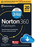 Norton 360 Platinum 2023, Antivirus software for 20 Devices with Auto Renewal - 3 Months FREE - Includes VPN, PC Cloud Backup & Dark Web Monitoring [Download]