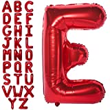 Letter Balloons 40 Inch Giant Jumbo Helium Foil Mylar for Party Decorations (Red E)