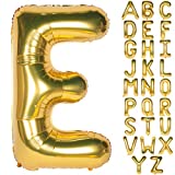Letter Balloons 40 Inch Giant Jumbo Helium Foil Mylar for Party Decorations Gold E