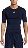 adidas Men's Techfit Cut & Sew Short-Sleeve Top (Collegiate Navy, Large)