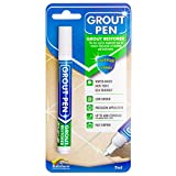 Grout Pen White Tile Paint Marker: Waterproof Grout Paint, Tile Grout Colorant and Sealer Pens - White, Narrow 5mm Tip (7mL)