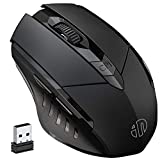 Wireless Mouse 700mAh INPHIC Large Ergonomic Rechargeable 2.4G Optical PC Laptop Cordless Mice with USB Nano Receiver, for Windows Computer Office, Black