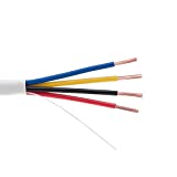 Cables Direct Online, Bulk 22/4 Stranded Conductor Alarm Cable 500ft Fire/Security Burglar Station Wire Security (Unshielded (UTP), 22/4, Stranded, 500ft)