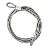 DGOL 2 Packs 5/32 inch (4mm) 304 Stainless Steel Coated Luggage Security Lock Double Loop End Bicycle Safety Cable Wire Length 55 inch