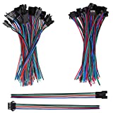 mxuteuk 20 Pairs 22 AWG JST SM Plug 4 Pin Male to Female LED Wire Connector Adapter Electrical Cable 150mm for SM-4P