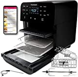 NuWave Brio 15.5-Quart Large Capacity Smart Air Fryer + Grill; Probe; 2 Stainless Steel Racks; Drip Tray; Rotisserie Kit; Sear, Stage, Preheat, Rotisserie