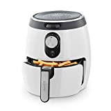 Dash Deluxe Electric Air Fryer + Oven Cooker with Temperature Control, Non-stick Fry Basket, Recipe Guide + Auto Shut off Feature, 1200-Watt, 3 Quart - White