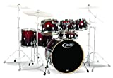 PDP By DW 7-Piece Concept Maple Shell Pack with Chrome Hardware Red to Black Fade