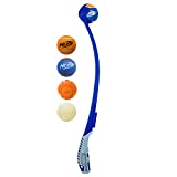 Nerf Dog 25in Translucent Air Strike Thrower, Dog Toy Gift Set with Five 2.5in Balls, Lightweight, Durable and Water Resistant, for Small/Medium/Large Breeds