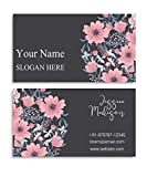 Amerixun Custom Name Card,Business Card,Thick Paper, Standard Size 3.5" x 2",Available Pack of 100,200 and 500 (Floral-7)