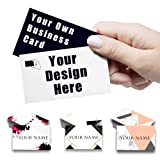 Custom Business Cards with Design, Personalized Business Cards with Your Logo Picture Text, 300gsm-Thick Waterproof Paper Front and Back Sides Printed for Business-100pcs