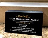 Simple Custom Premium Business Cards 500 pcs Full color - Black front-White back, 16pt Cover Stock (129 lbs. 350gsm-Thick paper), Made in The USA