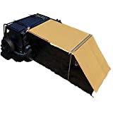 DANCHEL OUTDOOR Retractable 8.2'x10' Car Side SUV Awning with 6.5’L x8.2’W Front Extension Wall for Car Camping, Khaki