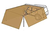 DANCHEL OUTDOOR Retractable 8.2'x8.2' Car Side SUV Awning with 3Pcs 6.5’L x8.2’W Front Extension Wall for Car Camping, Khaki