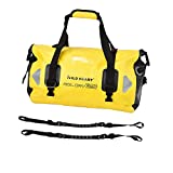 WILD HEART Waterproof Duffel Bag 40L 66L 100L with Welded Seams for Kayaking, Camping, Boating,Motorcycle (40L Yellow with Binding Rope)