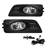 Driving Fog Lights Lamps Replacement for Honda Accord Sedan 4 Door 2006 2007 with H11 12V 55W Halogen Bulbs & Switch and Wiring Kit (Clear Lens)