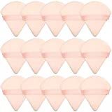 15 Pieces Powder Puff Triangle Makeup Puff Pure Cotton Powder Velour Face Ultra Soft Washable Body Powder Puff for Loose Powder Body Cosmetic Foundation Sponge Makeup Tool (Nude)