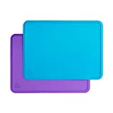 Munchkin Spotless Silicone Placemats for Kids, 2 Pack, Blue/Green