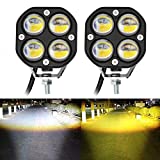 LED Pod Lights Driving Fog Lights Amber/Yellow White Dual Color 2Pcs 40W 3Inch LED Driving OffRoad Lights Work Auxiliary Lights Ditch Lights Fit for Motorcycle Truck Car SUV ATV Boat pickups Tractor