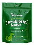 Zesty Paws Probiotic OraStix for Dogs - Dental Sticks with Hemp Seed Curcumin Ginger Root Taurine Supports Gut Function Flora Immune System Proprietary Healthy Teeth Gum Blend 25oz