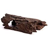 Orchid Valley Lizard, Snake or Reptile Hide. Large 14" Hollow Log for Aquarium or Fish Tank. Bearded Dragon or Gecko Tank Accessories. Natural Looking Basking Platform, Shrimp or Betta Fish Hideout