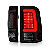 VIPMOTOZ Premium OLED Tube Tail Light Lamp For 2009-2018 Dodge RAM 1500 2500 3500 - [Factory Incandescent Model] - Matte Black Housing, Smoke Lens, Driver & Passenger Side