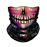 JOEYOUNG Motorcycle Skull Face Sun Mask Riding 3D Neck Gaiter Bandanas Headwear