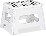 Utopia Home Folding Step Stool - (Pack of 1) Foot Stool with 9 Inch Height - Holds Up to 300 lbs - Lightweight Plastic Foldable Step Stool for Kids, Kitchen, Bathroom & Living Room (White)