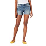 Signature by Levi Strauss & Co. Gold Label Women's Size Mid-Rise Shorts (Standard and Plus), Blue Ice-Waterless, 18