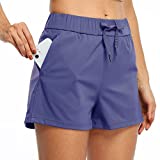 Willit Women's Yoga Lounge Shorts Hiking Active Running Workout Shorts Comfy Travel Casual Shorts with Pockets 2.5" Denim Blue S