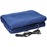 Stalwart Heated Car Blanket – 12-Volt Electric Blanket for Car, Truck, SUV, or RV – Portable Heated Blanket/Throw for Car or Camping Essentials (Navy Blue)
