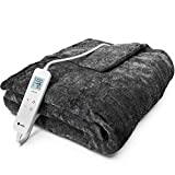 Vremi Electric Blanket - 50 x 60 inches Throw Heated Blanket with 6 Heat and 8 Time Settings - Flannel Fleece Heating Pad with 10 feet Cord, LCD Display Controller, Auto Shut Off, Washable Cover